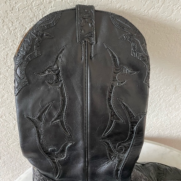Boulet Tooled Leather Cowgirl Boots Size 9.5 - Picture 9 of 12